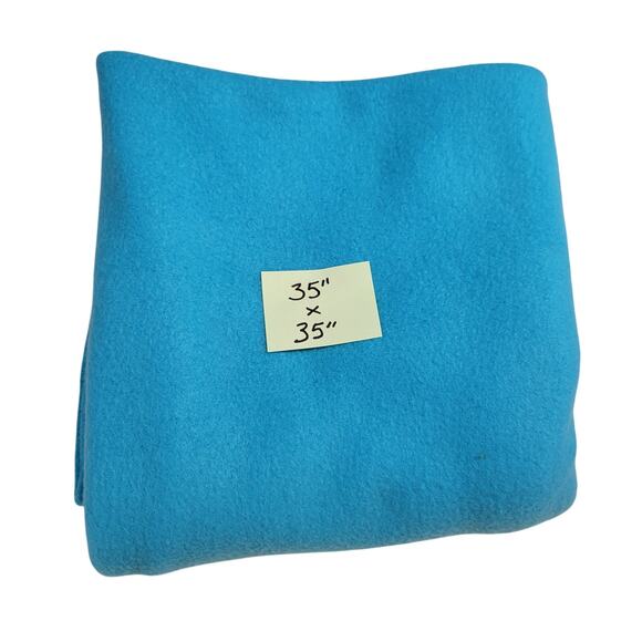 Turquoise Blue Fleece Fabric 35 x 35" Soft Warm Material for Craft Sewing - Picture 4 of 7